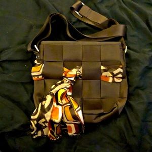 Chocolate brown seatbelt purse